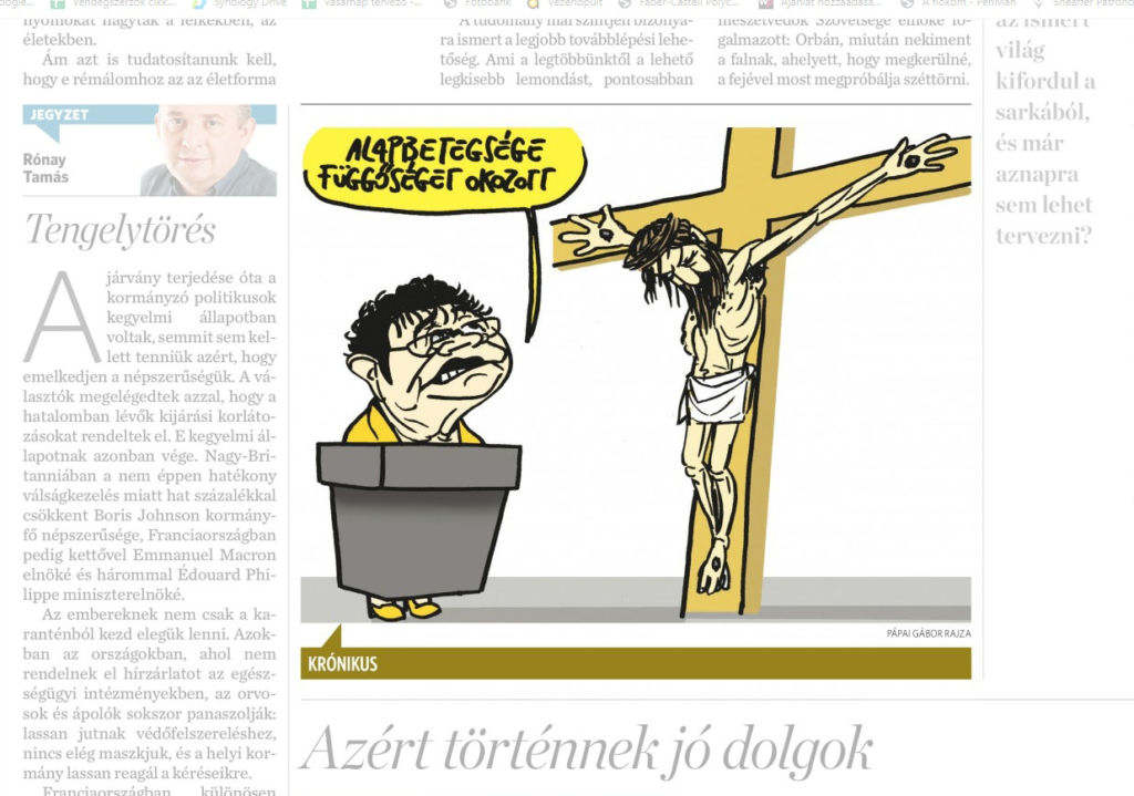 Bírónő: jópofa a Népszava kereszténygyalázó karikatúrája